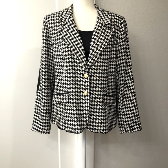 🌹Joan Rivers B&W Houndstooth Blazer